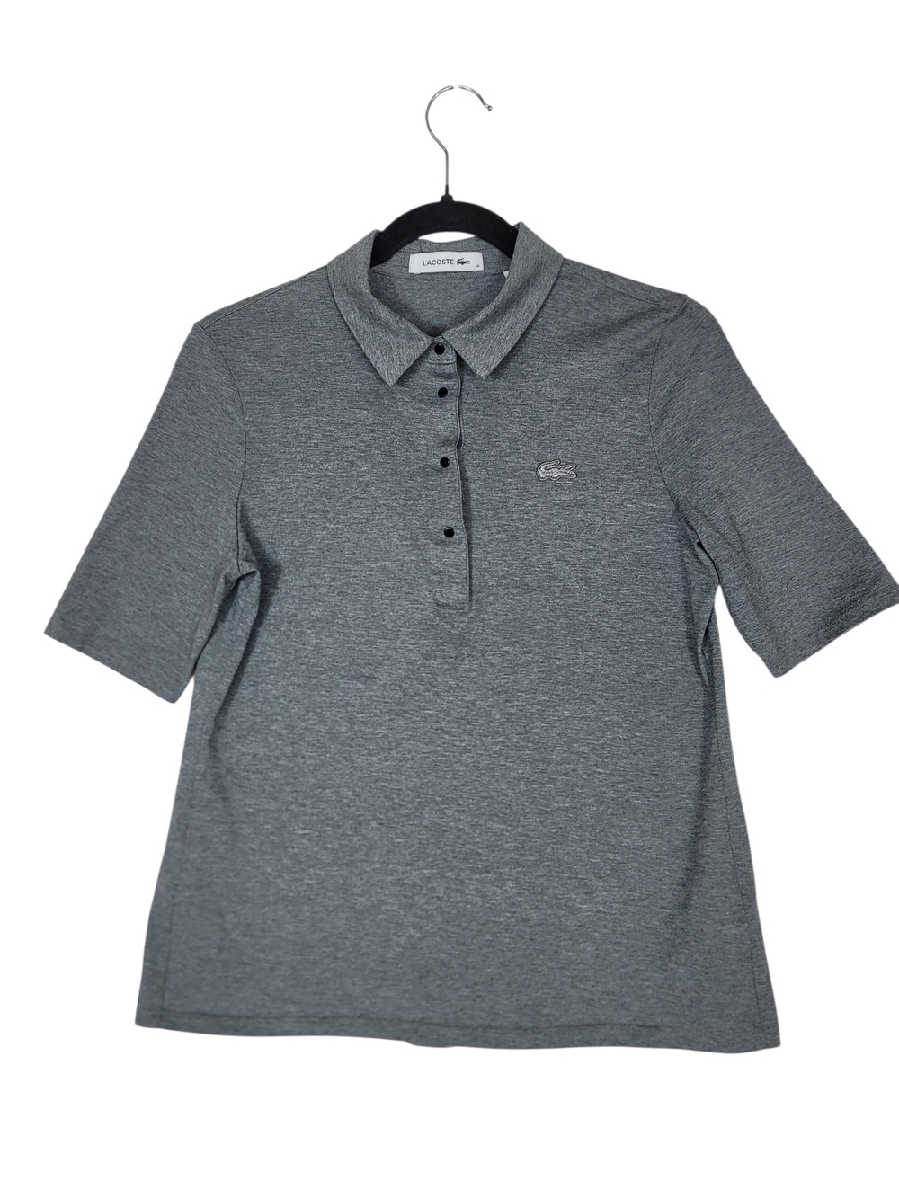 Lacoste button up Classic Gray Heather Short Sleeve Tee